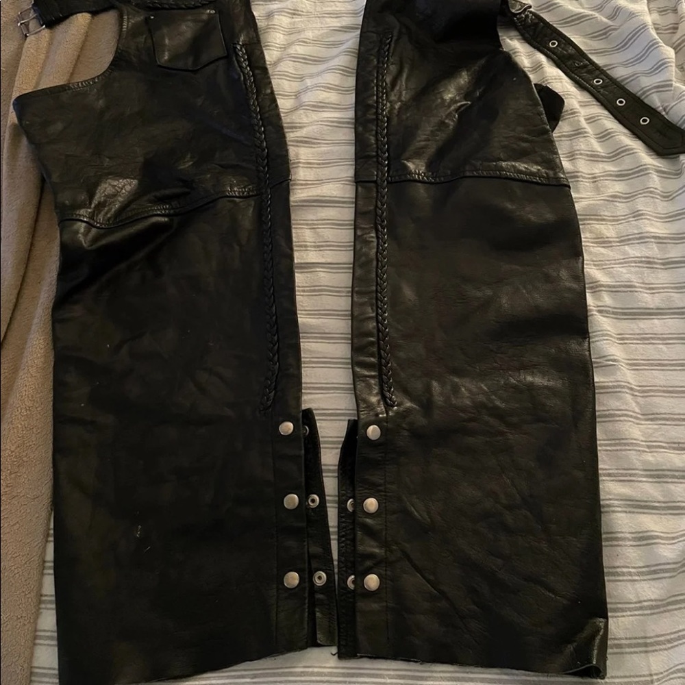 Mens/womens leather chaps motorcycle chaps